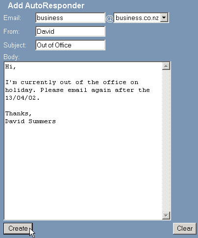 Adding an auto-responder
