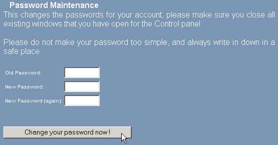 Changing your domain password