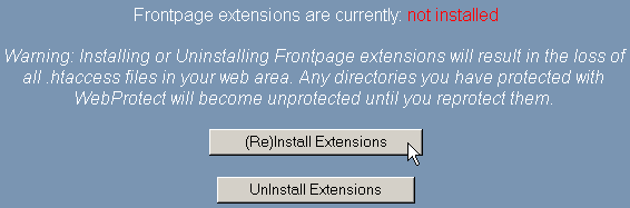 Installing Frontpage™ Extensions